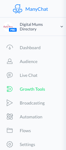 Facebook Messenger ManyChats Growth Tools